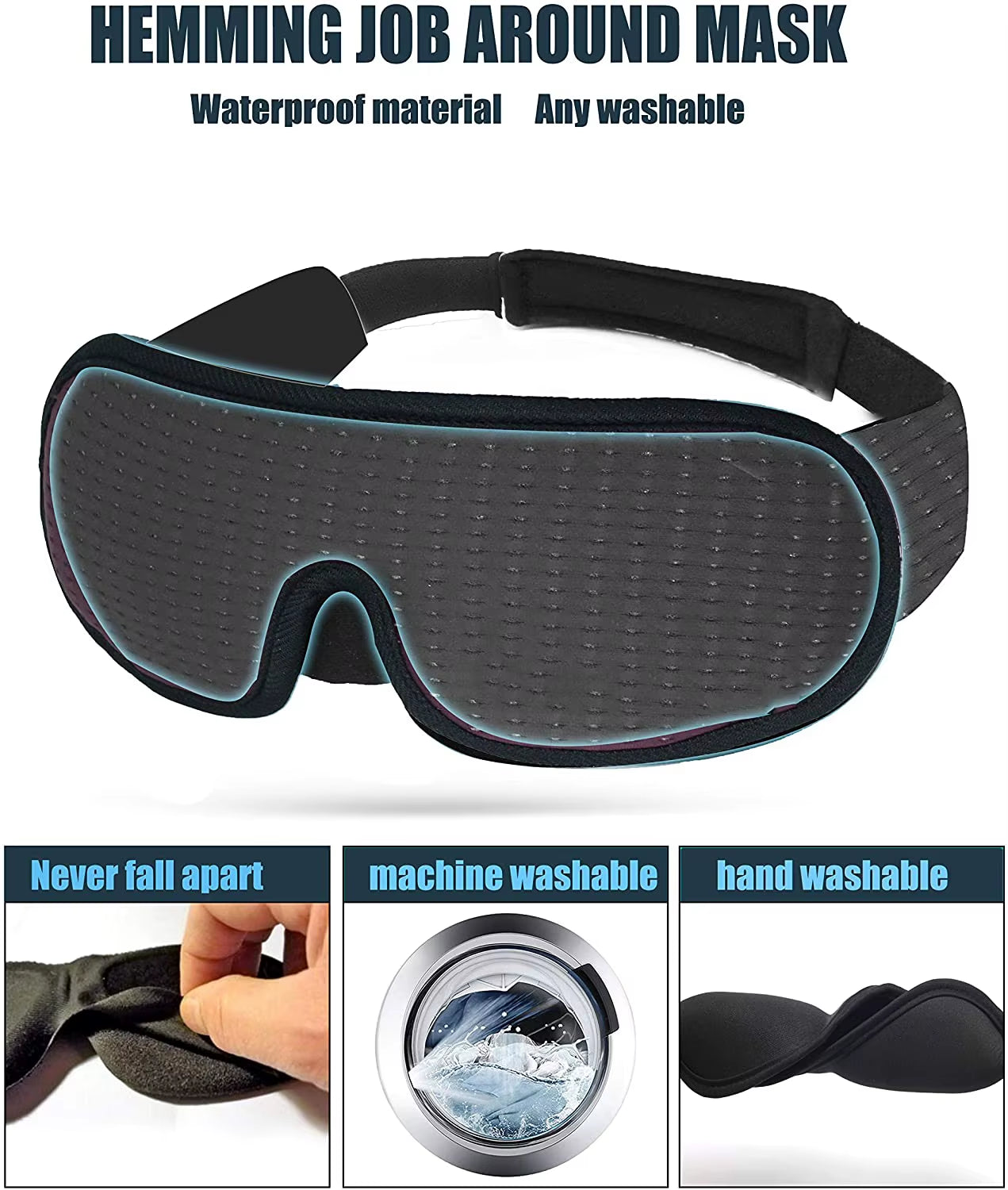 Experience Uninterrupted Sleep with Our 3D Light Blocking Eye Mask – Soft, Padded, and Perfect for Travel!